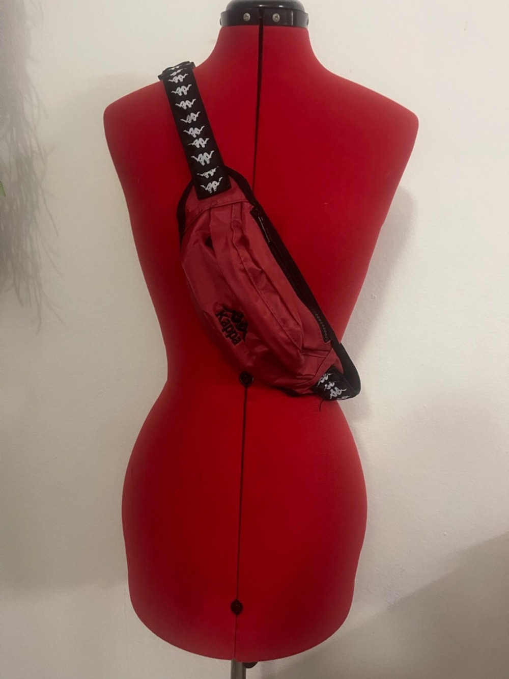 Kappa Maroon Sling Belt Bag with Logo Webbing